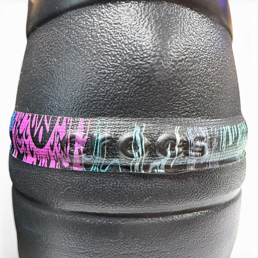 Crocs Neria Pro II Women 10 Black Mandala Floral Slip Resistant Work Clog Shoe - Picture 6 of 9